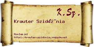 Krauter Szidónia névjegykártya